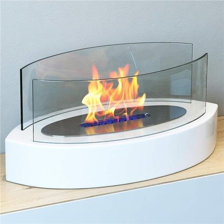 REGAL FLAME Regal Flame ET7013WHT Veranda Tabletop Portable Bio Ethanol Fireplace; White - 20 x 10.75 x 8 in. ET7013WHT